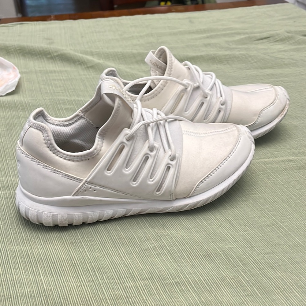 Used ADIDAS tubular white sneakers size 5